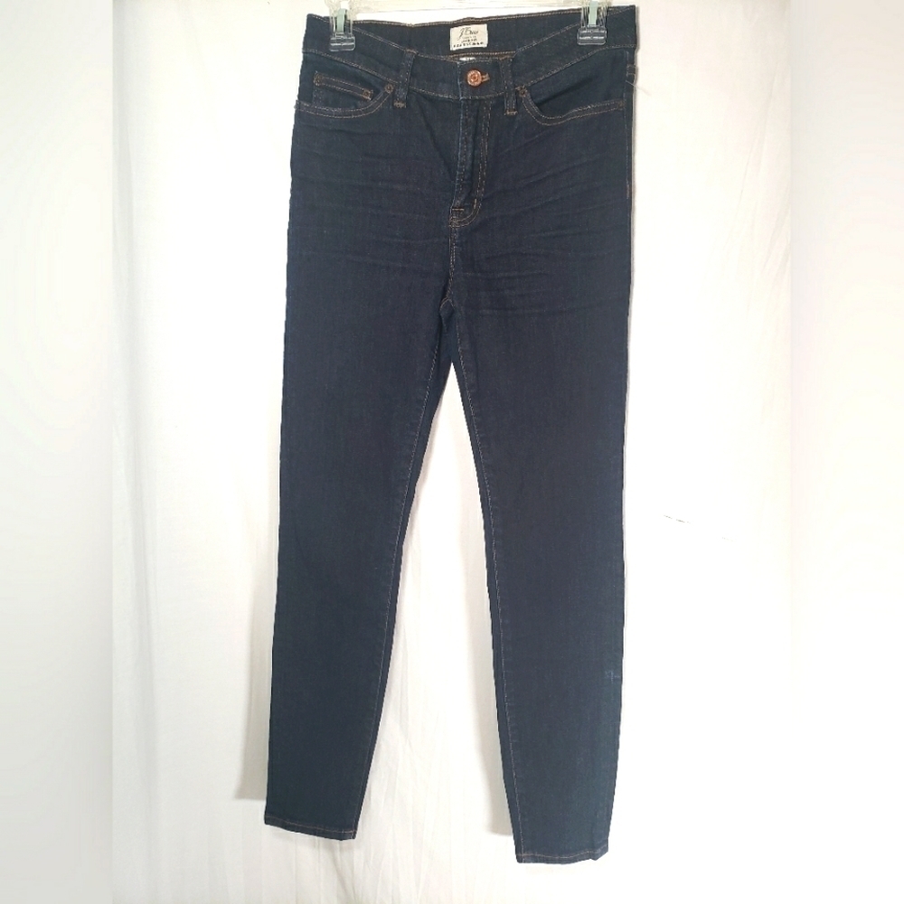 J.Crew Lookout High Rise Skinny Dark Washed Blue Jeans Sz 27